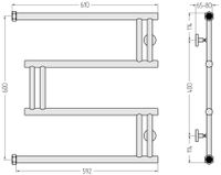 Полотенцесушитель водяной Сунержа High-Tech+ model "M" 600х600 Без покрытия арт-00-4050-6060 — фото 2, Водяные полотенцесушители