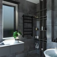 Полотенцесушитель электрический Grota Tela 530х1000 черный Tela 530х1000 RAL9005 EL — фото 2, Электрические полотенцесушители