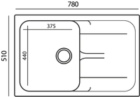 Кухонная мойка Polygran ALTO-780 мойка, цвет Крем брюле 891395 — фото 1, Кухонные мойки