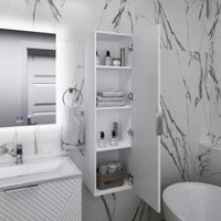 Пенал подвесной "БЛИСС-35 см" универсальный, белый матовый арт-303548 — фото 3, Пеналы для ванной комнаты