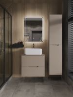 Orange Line тумба с раковиной подвесная 60 см, латте/белый арт-Li-60TuLMDF+B02-460W — фото 3, Тумбы с раковиной