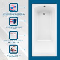 ФИДЖИ Ванна акриловая 160х75 см., без монтажного комплекта, САНТЕК арт-1WH501597 — фото 9, Акриловые ванны