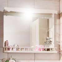 Зеркало с балюстрадой Бриклаер КАНТРИ 85, бежевый дуб прованс — фото 1, Зеркала в ванную комнату