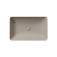 раковина накладная NUBES 60x38 без перелива серый беж матовый арт-903605 — фото 1, Раковины накладные