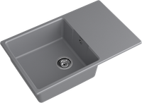 GRANFEST Мойка URBAN 678L 1-чаша+крыло 780*490мм темно-серый арт.GF-UR- арт-678L темно-серый — фото 1, Кухонные мойки