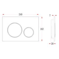 Кнопка смыва Veconi FLUSH V10, FLV10-WC, 240х162х7, пластик, белый матовый кайма - хром глянец — фото 2, Кнопки смыва