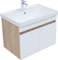 Тумба с раковиной Aquanet Оптима 70 цв. дуб светлый/белый сатин 00345358 — фото 5, Тумбы с раковиной