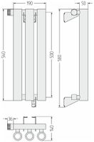 Отопительный радиатор Сунержа Кумир-0 EU50 левый 500х190 3 секции Сатин арт-071-0350-5003 — фото 5, Радиаторы отопления