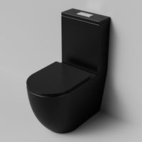 Унитаз напольный Grossman (640х360х835) безободковый,черный матовый с тонкой крышкой,микролифт,смыв торнадо,2 места арт-GR-4494BMSQ — фото 3, Напольные унитазы