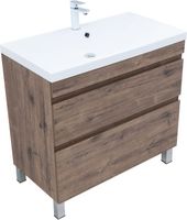 Тумба под раковину Aquanet Нота New 90 напольная, дуб веллингтон табак арт-00344145 — фото 12, Тумбы под раковину