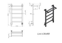 Товар: Полотенцесушитель электрический Grota Lore 430х800 белый Lore 430х800 RAL9016 EL - фото 4 Полотенцесушитель электрический Grota Lore 430х800 белый Lore 430х800 RAL9016 EL — фото 4, Электрические полотенцесушители
