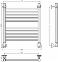 Полотенцесушитель водяной Стилье Аксиома-10 600х500 Без покрытия арт-00661-6050 — фото 4, Водяные полотенцесушители