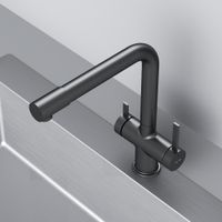 Товар: Func, смеситель для кухни с L-изливом с каналом для питьевой воды, черный арт-F8F05722 - фото 7 Func, смеситель для кухни с L-изливом с каналом для питьевой воды, черный арт-F8F05722 — фото 7, Смесители для кухни