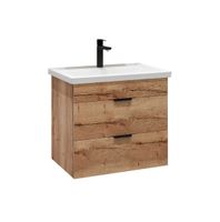 Тумба подвесная "ФОРТА-60 см" с 2-я ящ. дуб галифакс (ум.Фостер-60) арт-106005 — фото 1, Тумбы под раковину