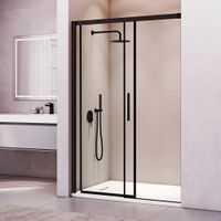 Душевая дверь RGW LE-12B 160x195, профиль черный, стекло прозрачное/6 мм, арт-34121216-14 — фото 3, Раздвижные душевые двери