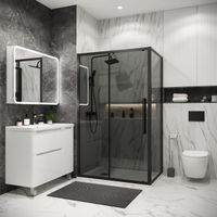 Боковая стенка Grossman Cosmo (100х195) черный матовый,стекло тонированное, 1 место арт-200.K33.02.100.21.10 — фото 2, Боковые стенки