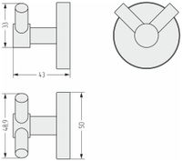 Вешалка Вешалка настенная Сунержа Виктория RAL 7031 Сине-серый арт-7031-3007-0000 — фото 2, Крючки для полотенец