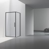 Душевой уголок Slim 8mm , 900*900, черный, стекло прозрачное арт-VSR-4SLP9090CLB — фото 1, Квадратные душевые уголки