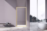 Душевая дверь Slim 8mm , брашированное золото, стекло прозрачное арт-VDP-4SL100CLG — фото 2, Распашные душевые двери