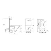 Унитаз напольный Grossman (640х360х835) безободковый,белый матовый с тонкой крышкой,микролифт,смыв торнадо,2 места арт-GR-4458MSQ — фото 9, Напольные унитазы