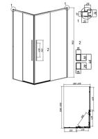 Душевое ограждение Grossman Galaxy 1/2.K33.01.11.10.00-1/2.K33.01.70.10.00 (110х70х195) раздвижная,хром,стекло прозрачное,2 места арт-300.K33.01.1170.10.00 — фото 10, Прямоугольные душевые уголки