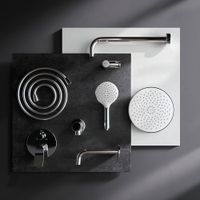 FB85A3RH30 X-Joy, набор: встроеный см-ль, излив, верхний душ 220 мм, ручн.душ, хром — фото 3, Встраиваемые душевые комплекты