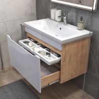 Тумба под раковину VIGO Grani 80 подвесная дуб золотой (166 дуб золотой) — фото 3, Тумбы под раковину