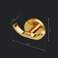 A85A35699 X-Joy, Двойной крючок для полотенец, золото — фото 5, Крючки для полотенец