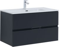 Тумба под раковину Aquanet Алвита New 90 2 ящика, антрацит 00303919 — фото 10, Тумбы под раковину