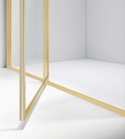 Душевой уголок Slim 8mm , 1200*900, брашированное золото, стекло прозрачное арт-VSR-4SLP9012CLG — фото 2, Прямоугольные душевые уголки