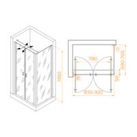 Душевой уголок RGW PA-144 (PA-104+Z-050-2+O-104) 900x700 060814497-011 — фото 1, Душевые уголки