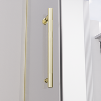 Душевая дверь распашная Veconi Premium Alassio G, 1300х2000, брашированное золото, стекло прозрачное осветленное AL-130-00-G-C4 — фото 2, Распашные душевые двери