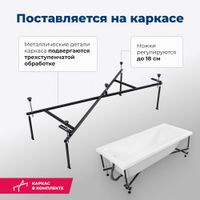 Акриловая ванна Aquanet Bright 175x75 (с каркасом) 00216660 — фото 7, Акриловые ванны