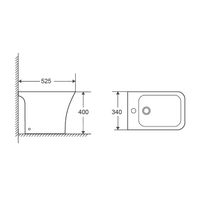 Биде напольное Azario FRETTA SQUARE Размер 525х340х400 мм., белый арт-AZ-1215C — фото 9, Биде напольные