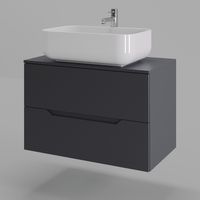 Orange Line тумба с раковиной подвесная 80 см, графит/белый арт-Li-80TugMDF+B03-600W — фото 1, Тумбы с раковиной