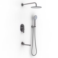 Душевой комплект BERGES NARDIS 3R, поворотный излив, оружейная сталь арт-071009 — фото 1, Встраиваемые душевые комплекты