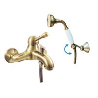 Смеситель Labe для ванной с душевым комплектом, бронзовый, арт-L454.5/2SM — фото 1, Смеситель для ванны