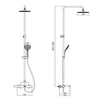 Душевая система Azario GALAXY термостатический картридж, хром арт-AZ-67B47EV1-1DC1J19A-ZH3394A-HB1153C — фото 2, Душевые стойки