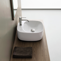 Раковина Scarabeo MOON накладная без перелива с одним отверстием цвет белый арт-5504 — фото 2, Раковины накладные