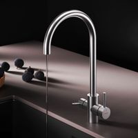 F85B07711 X-Joy S, смеситель для кухни с С-изливом с каналом для питьевой воды, сатин — фото 1, Смесители для кухни