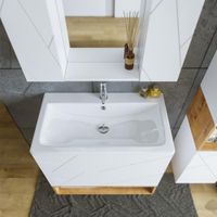 Комплект мебели для ванной Бриклаер КРИСТАЛЛ 80ZSSB, белый/дуб бунратти — фото 9, Комплекты мебели для ванной