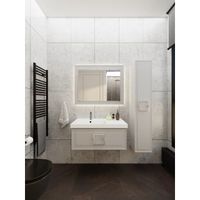 Тумба под раковину подвесная La Fenice Cubo FNC-01-CUB-С-90, бежевая — фото 6, Тумбы под раковину