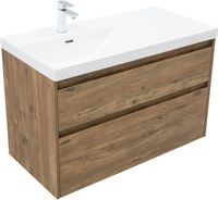 Тумба с раковиной Aquanet Nova Lite 2.0 100 L 2 ящ. цв. дуб рустикальный 00365908 — фото 6, Тумбы с раковиной