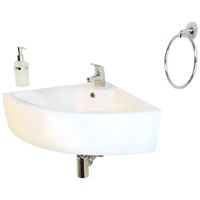 Раковина угловая закругленная GS, 48x48x15 cm, белая керамика 32267 — фото 14, Раковины