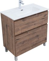 Товар: Тумба с раковиной Aquanet Алвита new 80 (Flat) напольная 2 ящ. цв.дуб веллингтон табак 00345680 - фото 5 Тумба с раковиной Aquanet Алвита new 80 (Flat) напольная 2 ящ. цв.дуб веллингтон табак 00345680 — фото 5, Тумбы с раковиной