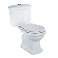 BELLA Комплект унитаз моноблок выпуск в стену, бачок с кнопкой золото, белый (БЕЗ КРЫШКИ) 31098 — фото 1, Унитазы