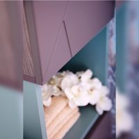 Комплект мебели для ванной Бриклаер КРИСТАЛЛ 50Z, графит/муссон — фото 9, Комплекты мебели для ванной