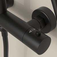 Душевая стойка Sancos Teo c термостатом, с регулировкой по высоте, цвет черный матовый, арт. SC11001MB — фото 7, Душевые стойки