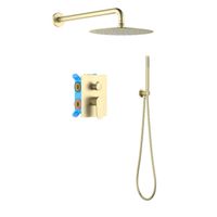AQ1272BG ОБЕРОН Set 3 в 1 душевой комплект, шлиф. золото — фото 1, Встраиваемые душевые комплекты