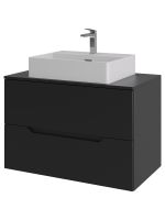 Orange Line тумба с раковиной подвесная 80 см, черный/белый арт-Li-80TubMDF+B04-500W — фото 6, Тумбы с раковиной